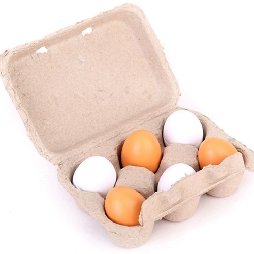 Wooden fake eggs carton - wooden,