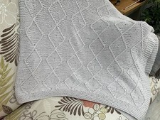 Cotton Light Grey Throw. 100% Cotton 140x190cm Pre-Owned