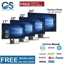 Cheap LCD Monitor 17” 19” 22” 24” PC Screen CCTV Dell HP Samsung TFT Monitors