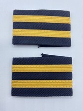 Vintage Old Stock New Stock Two Thin Yellow Stripe Airline Pilot Epaulettes