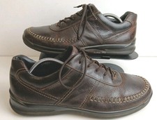 Hotter Ashford Shoes UK Size 10 Brown Leather Dual Fitting Casual Lace Up