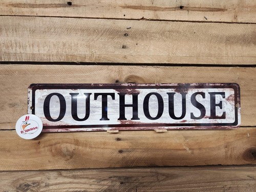 Outhouse sign rusty vintage - outhouse,