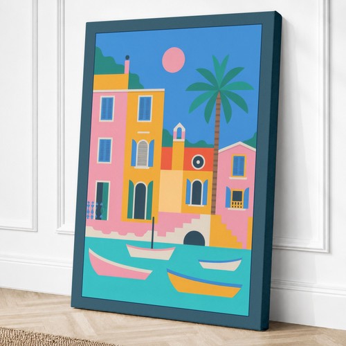 Seaside town dusk coastal - dusk,
