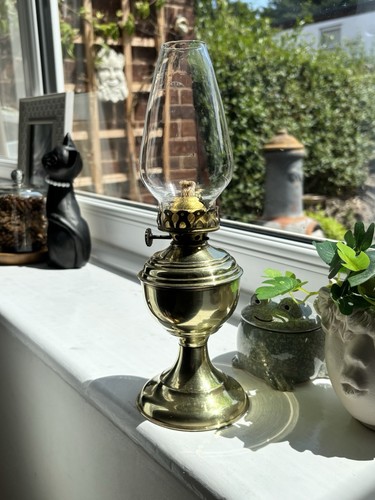 Antique mini brass table oil - antique,