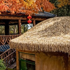 UK Artificial Thatch Halm Roofing Patio Gazebo Cover Faux Straw Sheets Decor DIY