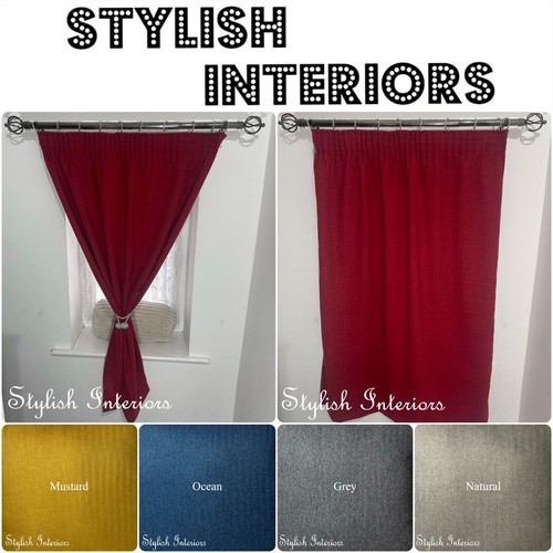 Herringbone tweed curtain pair - herringbone,