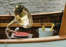 Celebration river boat classic vintage greeting card boating valentines day 