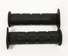 Slide-On BMX Flanged Grips - Waffle Pattern - Classic / Old School Style - Black