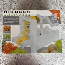 Big Boss Slice-A-Roo Vegetable Fruit Spiralizer and Peeler With 3 Blades White