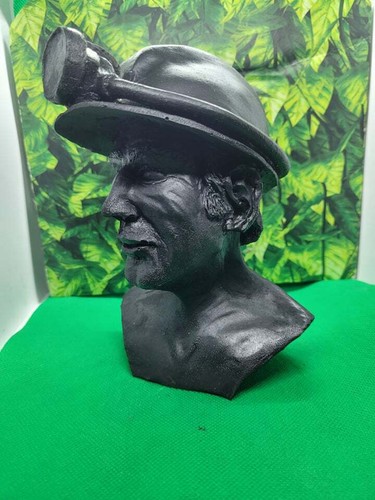 Large miner bust coal ornament - bust,