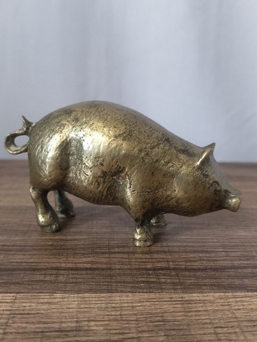Vintage brass pig farmyard - vintage,
