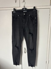 New Unworn PRIMARK Black Skinny Jeans- Distressed- Ripped Effect- Size 14
