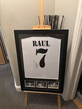 Framed Raul Signed Real Madrid Shirt 2002-03 Home [Classic]
