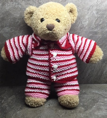 Hand knitted teddy bear - knitted,