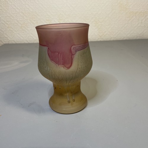 Vintage art glass goblet vase - vintage,