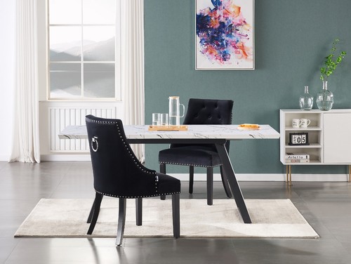 Black velvet dining - velvet,