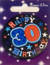 Small Birthday metal badge with safety pin, 30th/40th, brand new