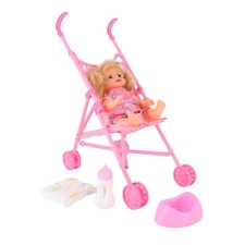 Baby Doll Stroller Playset 14"