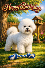 Bichon Frise Birthday Card A5
