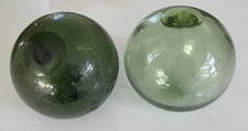 2 x Vintage / Antique  Green Glass Fishing Floats 5"approx Fortex