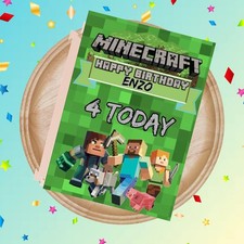 Personalised Minecraft Happy Birthday Card