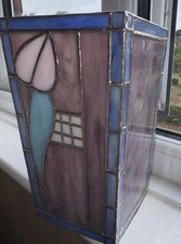 Vintage Rennie Mackintosh stained glass vase Beautiful Colours! 