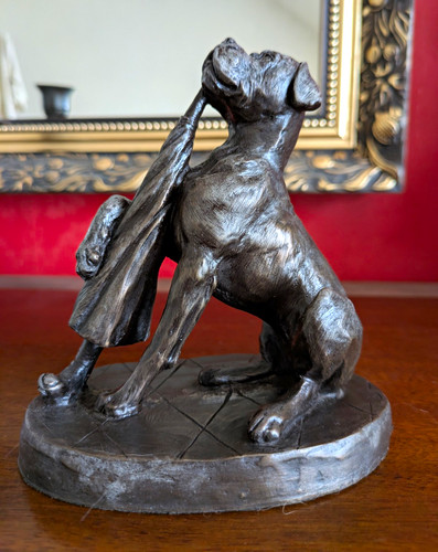 Vintage bronze dog - vintage,
