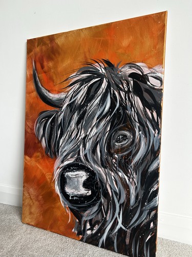 Original highland cow painting - highland,