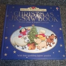 Usborne Farmyard Tales 4 Sparkly Christmas Jigsaws Hardback Book Good Condition 