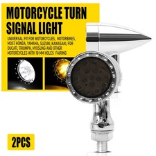 2X Chrome Motorcycle Bullet