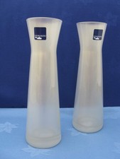 Leonardo Pair Glass Vases In White With Pearl Satin Effect Decorative High 20 cm