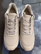 ?Skechers Million Air Wedge Lace Up Trainers- Beige Size 6?