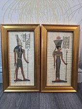 Pair  of Paintings on Papyrus Framed 18cm×33cm