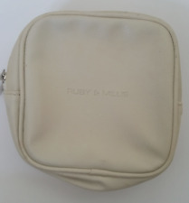 Ruby & Millie Cream Beige Leather Toiletry Zipped Bag Make Up x 2 available
