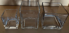 Three square vases for wedding/birthday cake separators, cake stands