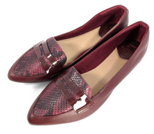 Womens Butterfly Twists Burgundy Snakeskin Pointed Toe Flat Shoe EU39 UK6