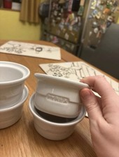 Set of 4 White Pyrex Ceramic