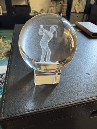 Golf paperweight glass - golf,