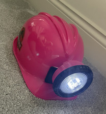 Universal Studios Jurassic Park Souvenir Pink Hard Hat Lighted Helmet WORKING