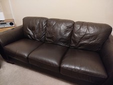 3 & 2 Seater Matching Real Leather Sofas Settee's Brown