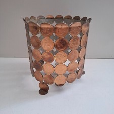 Plant Pot Stand / Holder - Made From Old Coins / Pennys - 1910's, 1960's