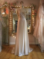 Reduced! Designer Joanne Fleming Unique Oyster Silk Wedding Dress