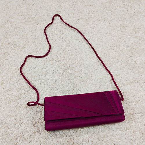 Bhs burgundy satin clutch bag - satin,