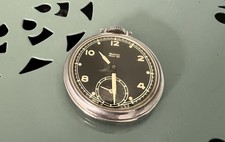 Vintage 1956 Black Dial Westclox Pocket Ben Pocket Watch Working