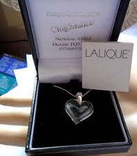 LALIQUE HEART PENDANT NECKLACE  COEUR EXQUISITE PENDANT