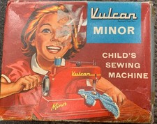 Vintage Toy Vulcan Minor Sewing Machine 50-60 @ box ( box has signs of damage )