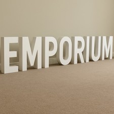 Set of 8 Large 17” Illuminated Steel Letters – “EMPORIUM” Backlit with LED Halo 