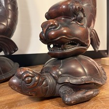 Pair 1.2m Antique Carved