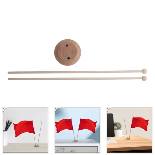 Wooden desk flag holder - holder, for