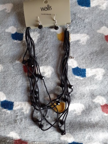 Wallis black glass beaded - wallis,